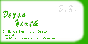 dezso hirth business card